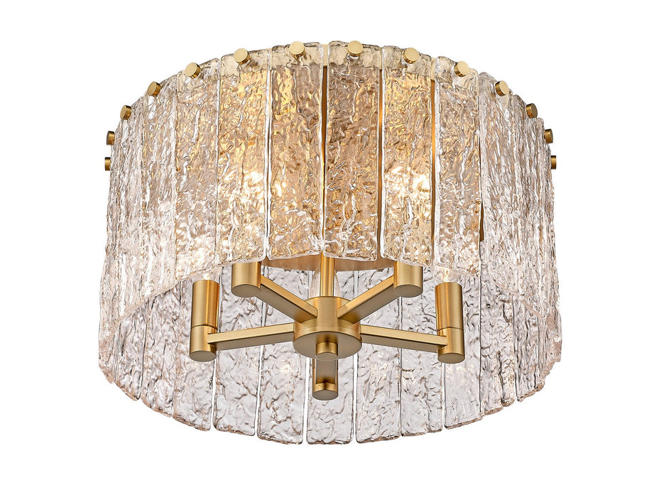 Z-Lite 1943F16-MGLD Five Light Flush Mount, Modern Gold