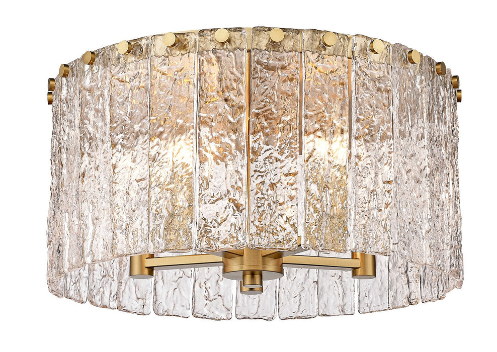 Z-Lite 1943F16-MGLD Five Light Flush Mount, Modern Gold