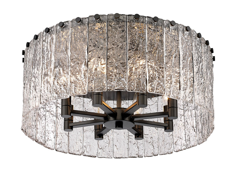Z-Lite 1943F20-MB Eight Light Flush Mount, Matte Black