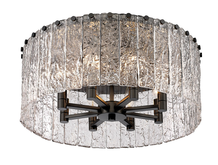 Z-Lite 1943F20-MB Eight Light Flush Mount, Matte Black