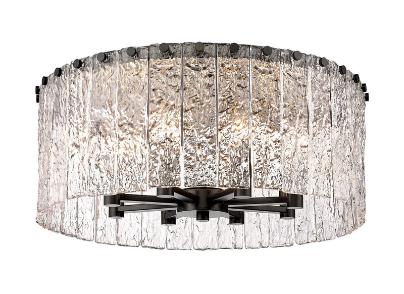 Z-Lite 1943F20-MB Eight Light Flush Mount, Matte Black