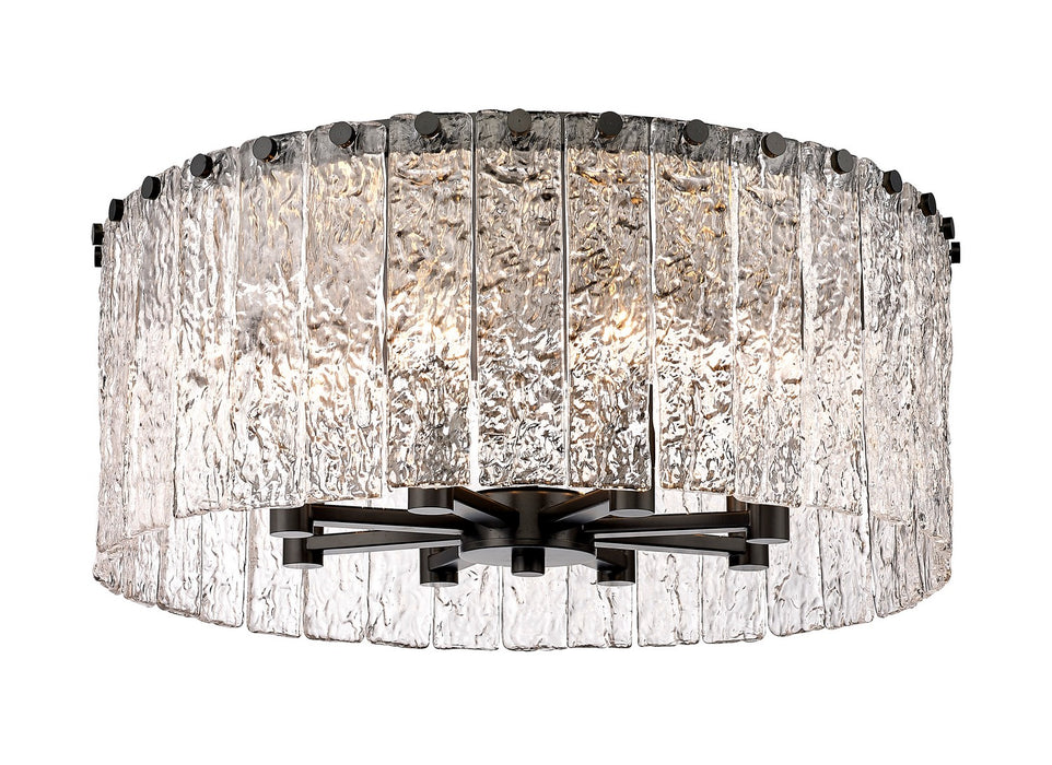 Z-Lite 1943F20-MB Eight Light Flush Mount, Matte Black