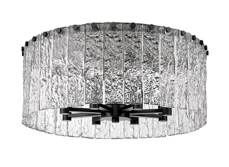 Z-Lite 1943F20-MB Eight Light Flush Mount, Matte Black