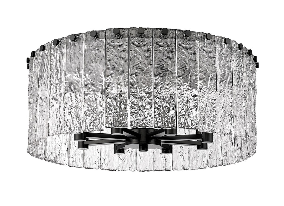 Z-Lite 1943F20-MB Eight Light Flush Mount, Matte Black