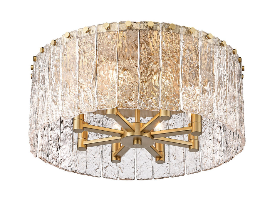 Z-Lite 1943F20-MGLD Eight Light Flush Mount, Modern Gold