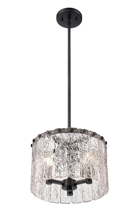 Z-Lite 1943P12-MB Three Light Pendant, Matte Black