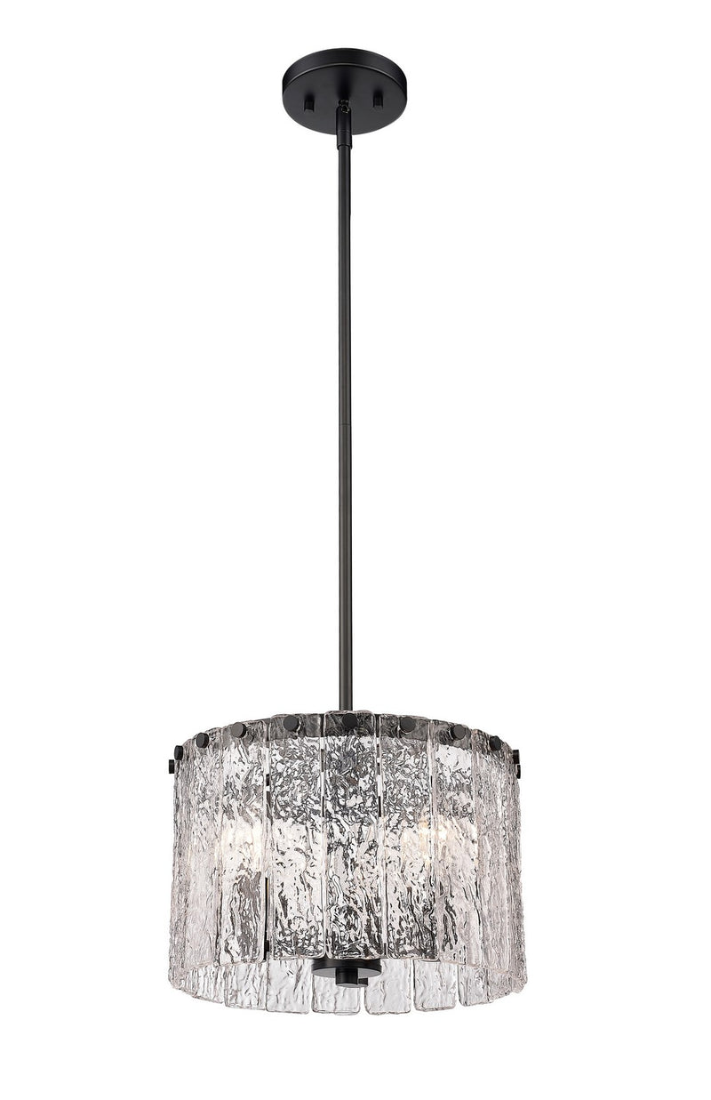 Z-Lite 1943P12-MB Three Light Pendant, Matte Black