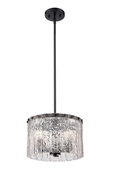 Z-Lite 1943P12-MB Three Light Pendant, Matte Black