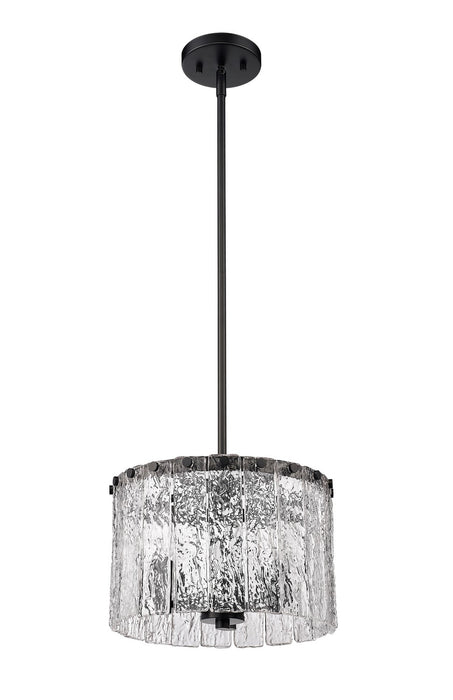 Z-Lite 1943P12-MB Three Light Pendant, Matte Black