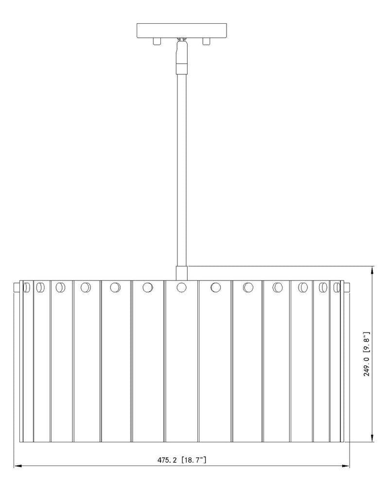 Z-Lite 1943P18-MGLD Five Light Pendant, Modern Gold