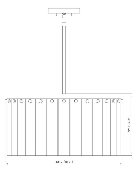 Z-Lite 1943P18-MGLD Five Light Pendant, Modern Gold