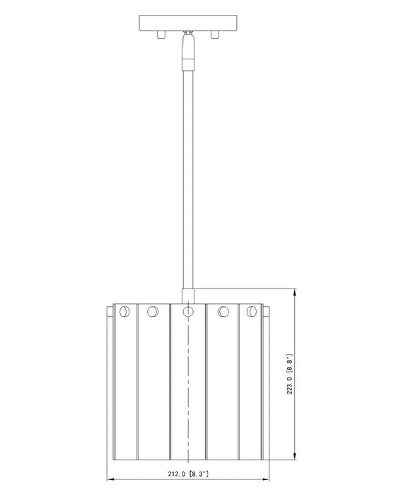 Z-Lite 1943P8-MB One Light Pendant, Matte Black