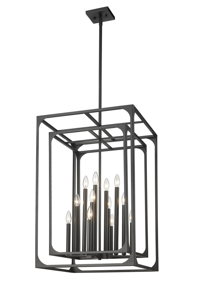 Z-Lite 3038-12MB 12 Light Chandelier, Matte Black