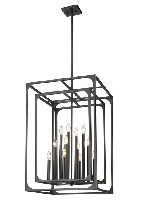 Z-Lite 3038-12MB 12 Light Chandelier, Matte Black