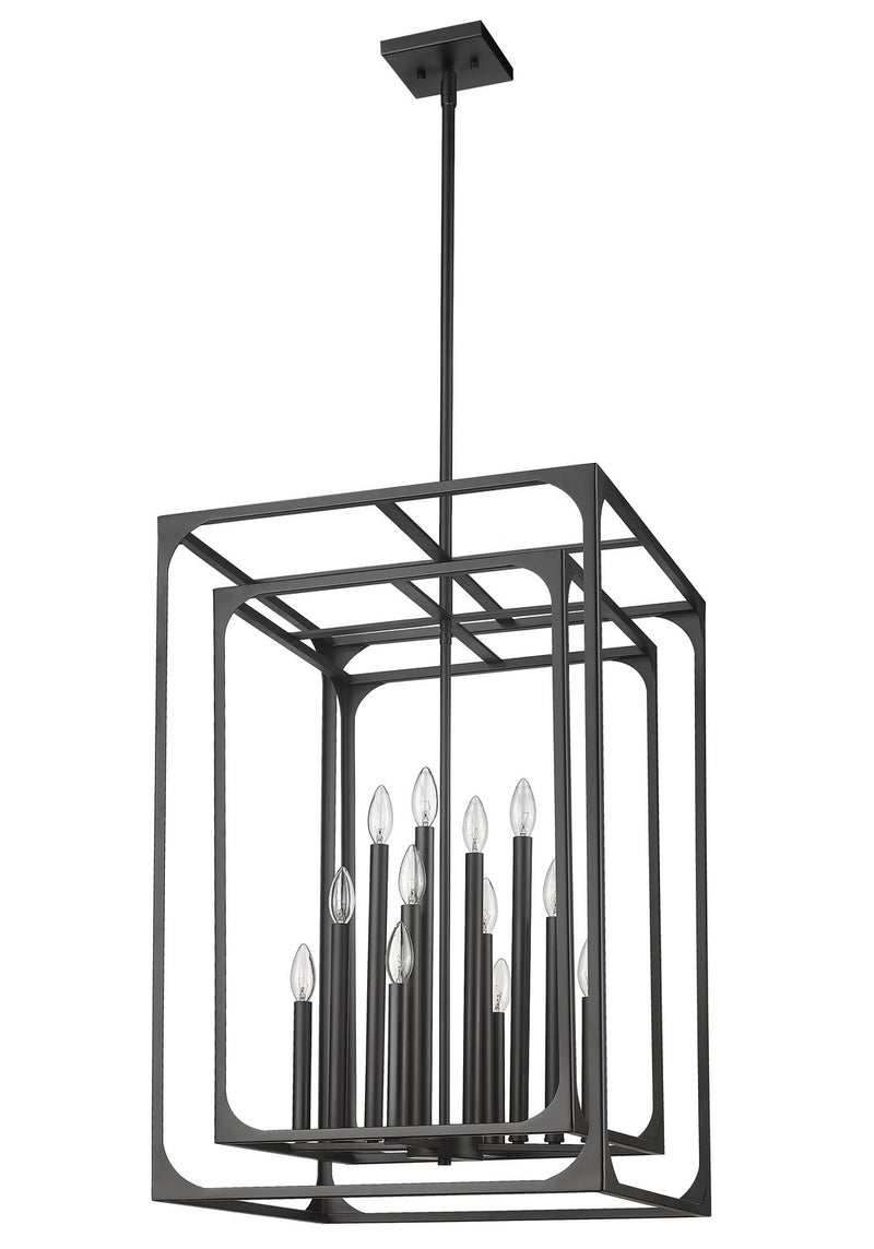 Z-Lite 3038-12MB 12 Light Chandelier, Matte Black