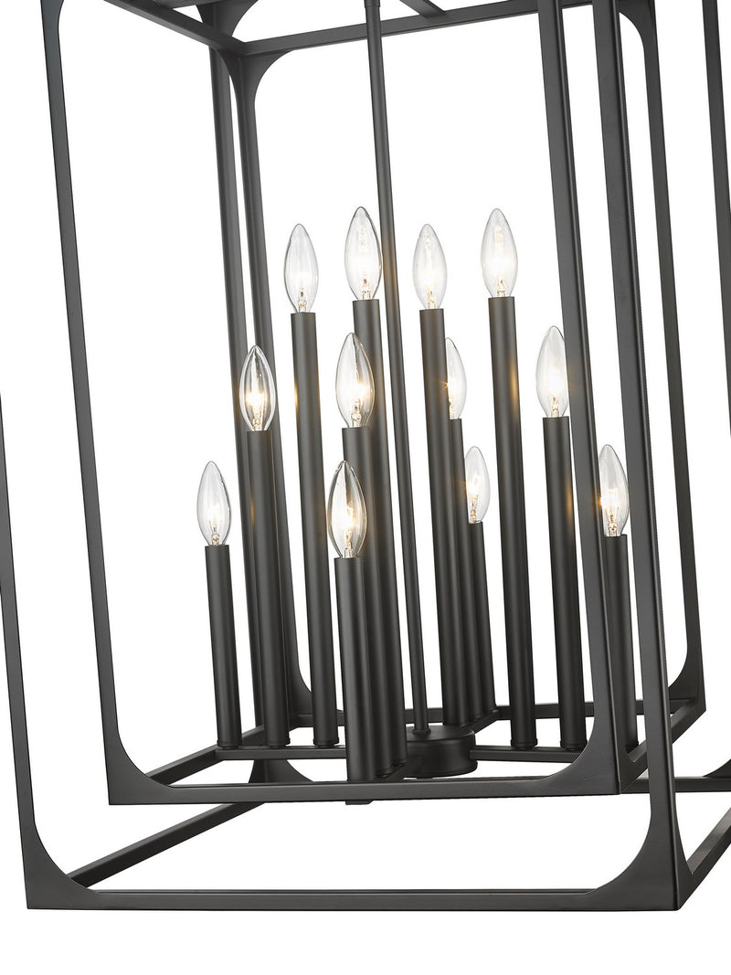Z-Lite 3038-12MB 12 Light Chandelier, Matte Black