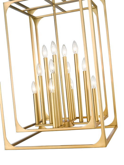 Z-Lite 3038-12RB 12 Light Chandelier, Rubbed Brass