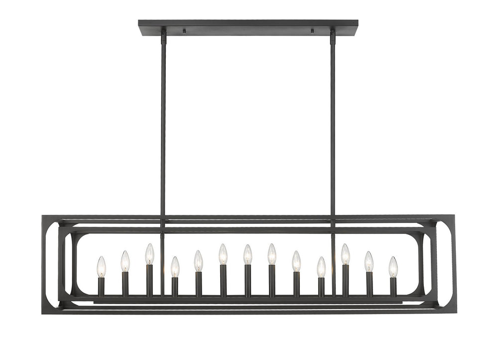Z-Lite 3038-13L-MB 13 Light Linear Chandelier, Matte Black