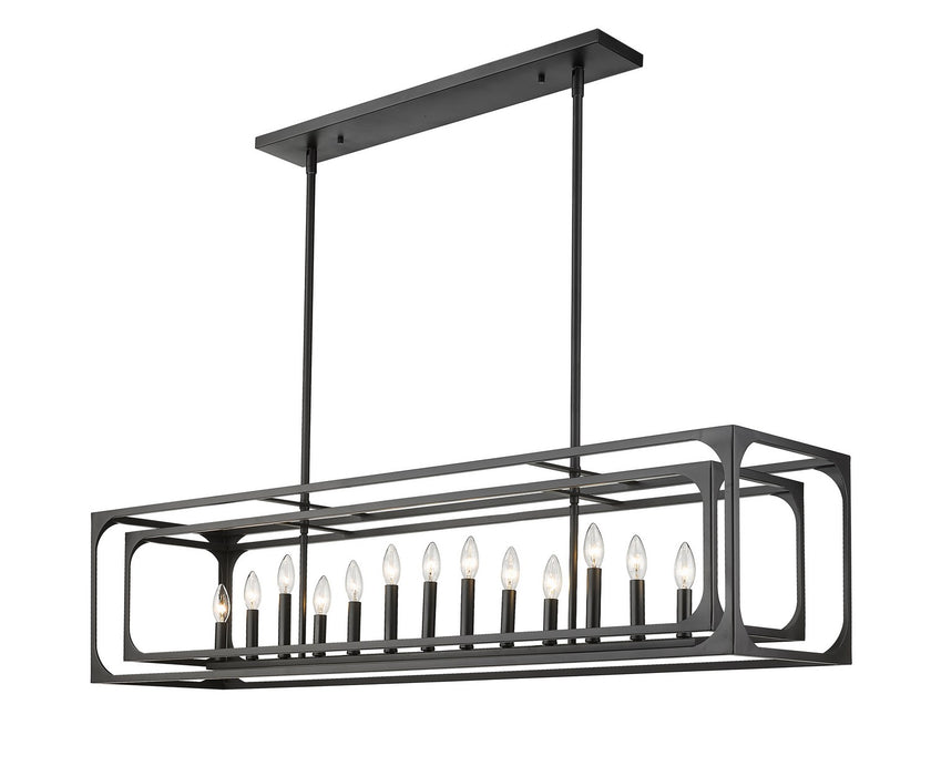 Z-Lite 3038-13L-MB 13 Light Linear Chandelier, Matte Black
