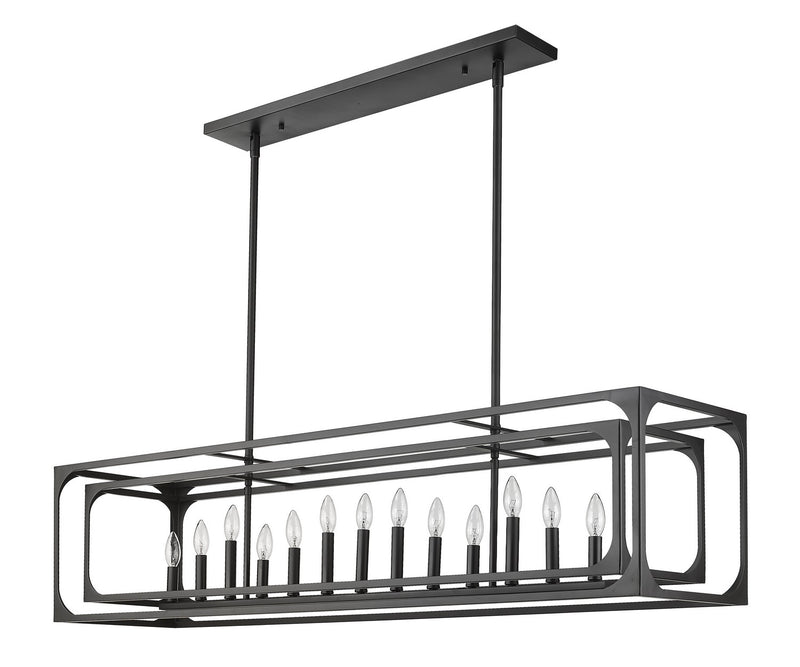 Z-Lite 3038-13L-MB 13 Light Linear Chandelier, Matte Black