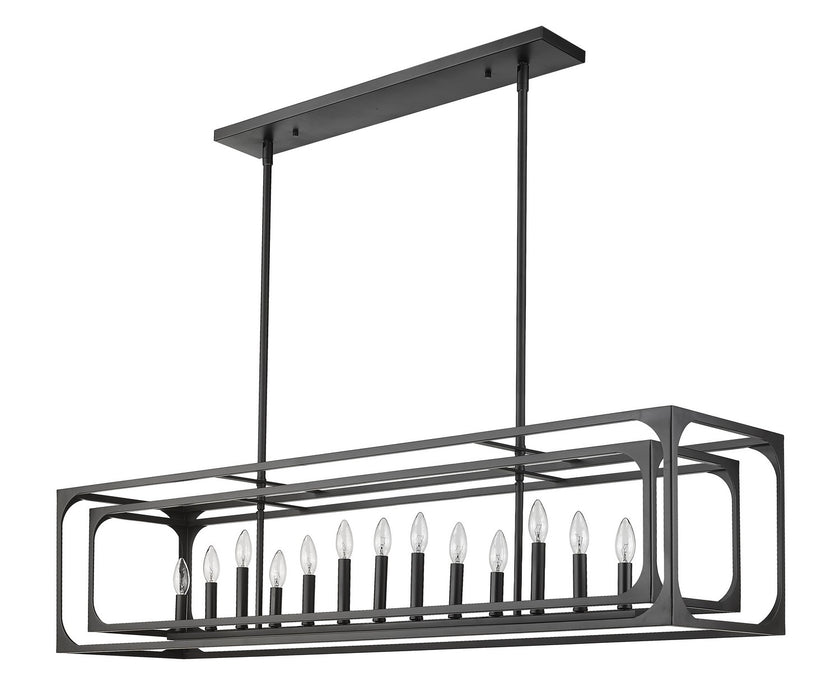 Z-Lite 3038-13L-MB 13 Light Linear Chandelier, Matte Black