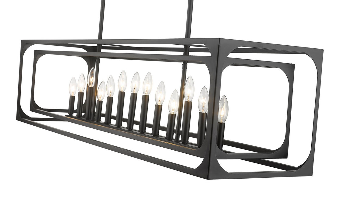 Z-Lite 3038-13L-MB 13 Light Linear Chandelier, Matte Black