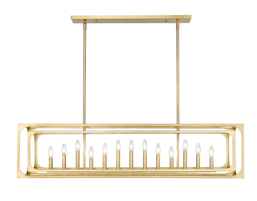 Z-Lite 3038-13L-RB 13 Light Linear Chandelier, Rubbed Brass