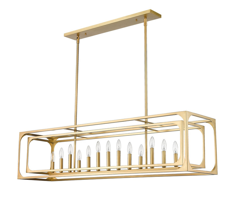 Z-Lite 3038-13L-RB 13 Light Linear Chandelier, Rubbed Brass