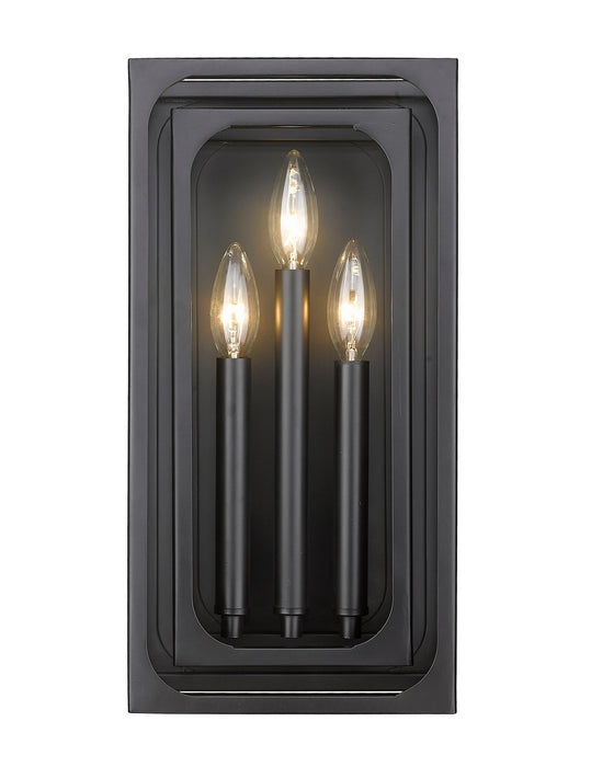 Z-Lite 3038-3S-MB Three Light Wall Sconce, Matte Black