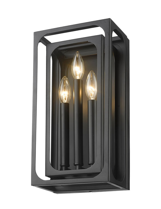 Z-Lite 3038-3S-MB Three Light Wall Sconce, Matte Black