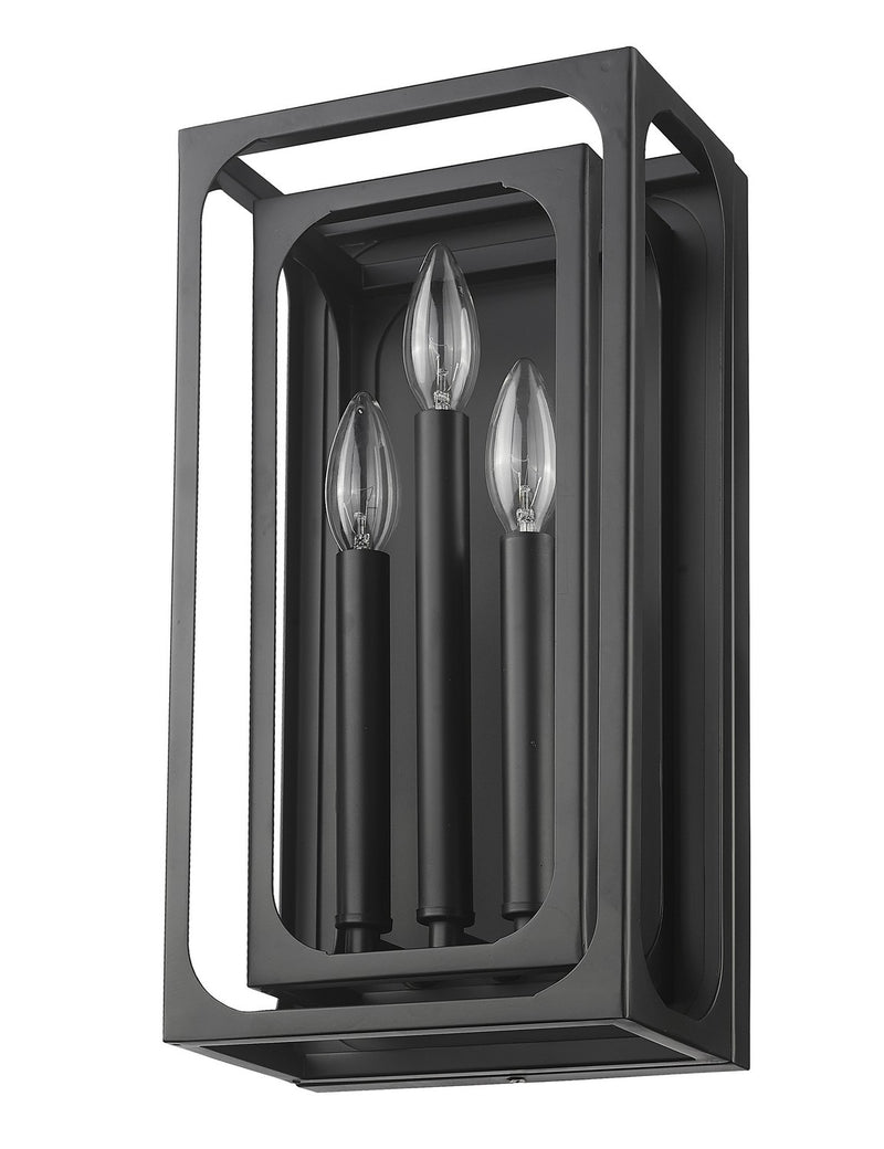 Z-Lite 3038-3S-MB Three Light Wall Sconce, Matte Black