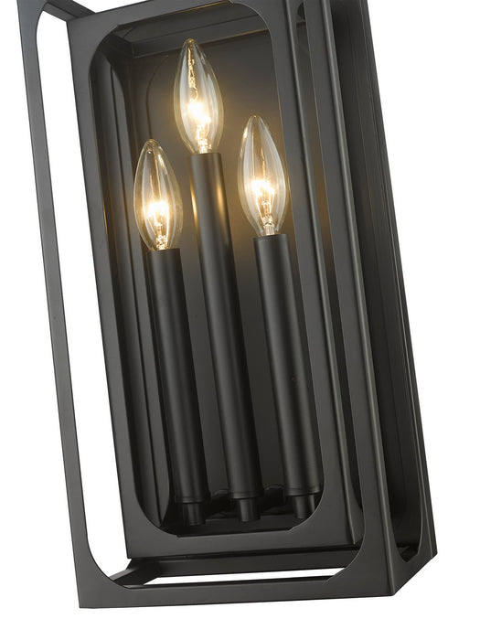 Z-Lite 3038-3S-MB Three Light Wall Sconce, Matte Black