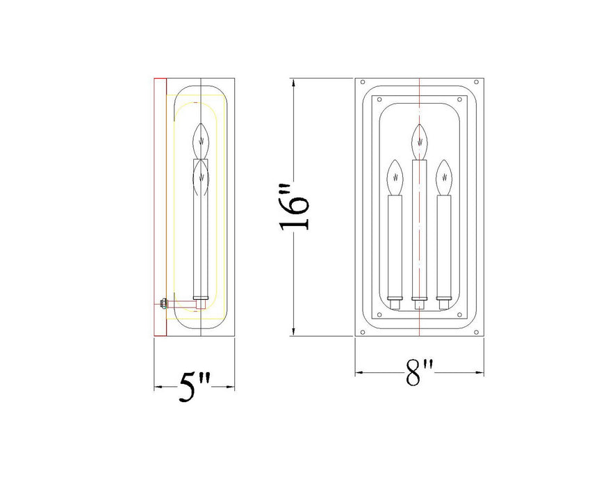 Z-Lite 3038-3S-MB Three Light Wall Sconce, Matte Black