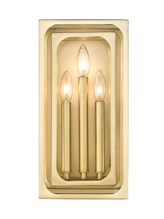 Z-Lite 3038-3S-RB Three Light Wall Sconce, Rubbed Brass