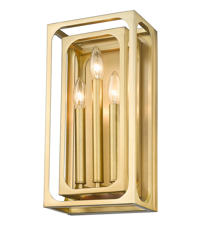 Z-Lite 3038-3S-RB Three Light Wall Sconce, Rubbed Brass