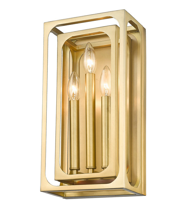 Z-Lite 3038-3S-RB Three Light Wall Sconce, Rubbed Brass