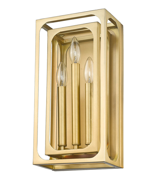 Z-Lite 3038-3S-RB Three Light Wall Sconce, Rubbed Brass