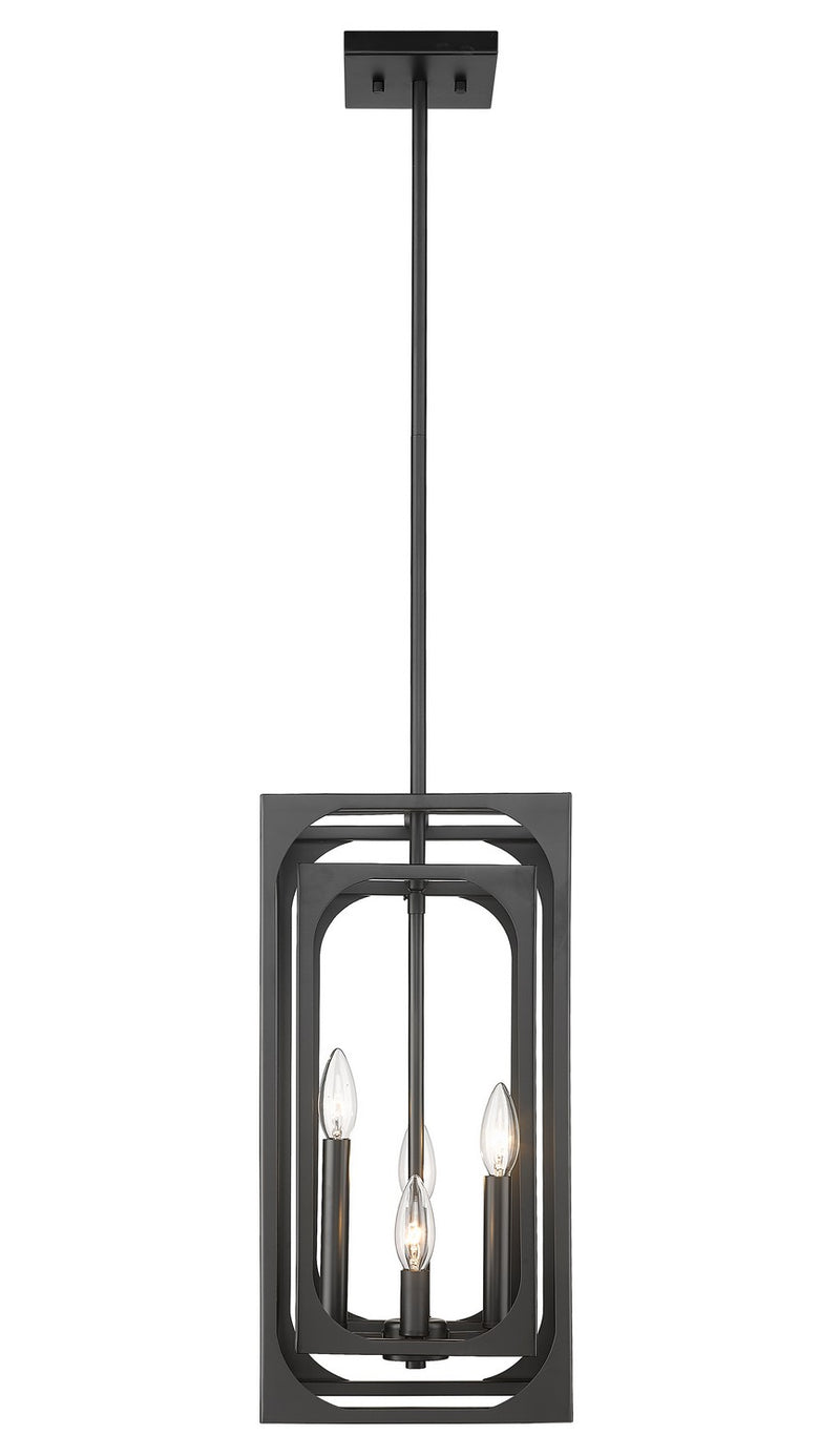 Z-Lite 3038-4MB Four Light Chandelier, Matte Black