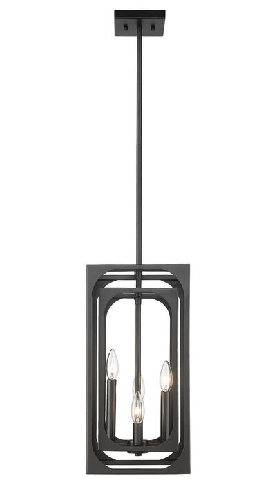 Z-Lite 3038-4MB Four Light Chandelier, Matte Black