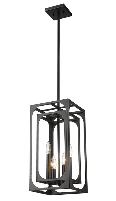 Z-Lite 3038-4MB Four Light Chandelier, Matte Black