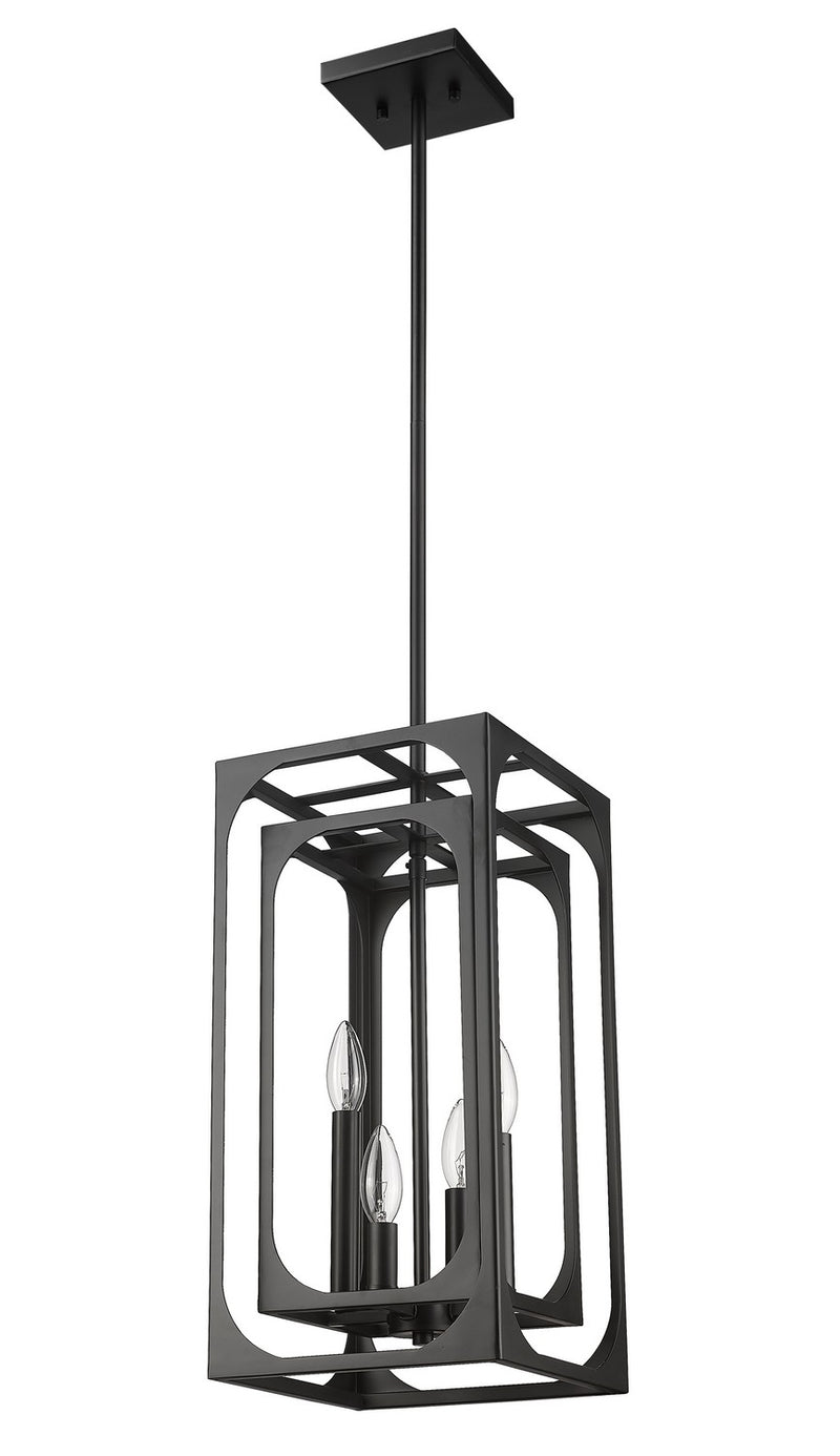 Z-Lite 3038-4MB Four Light Chandelier, Matte Black