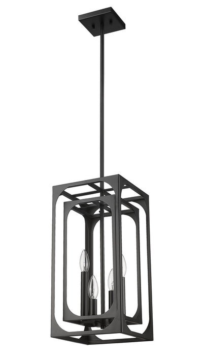 Z-Lite 3038-4MB Four Light Chandelier, Matte Black