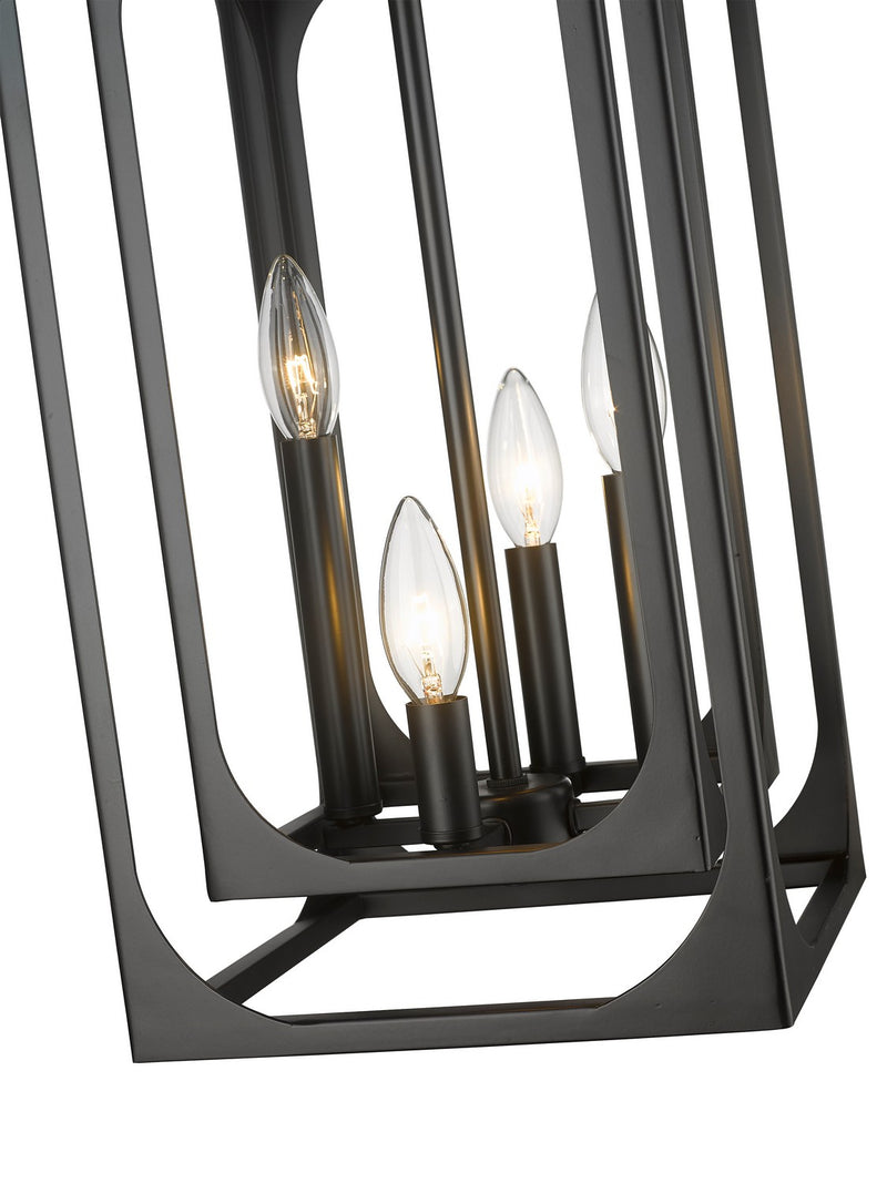 Z-Lite 3038-4MB Four Light Chandelier, Matte Black