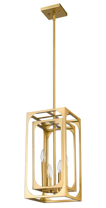 Z-Lite 3038-4RB Four Light Chandelier, Rubbed Brass