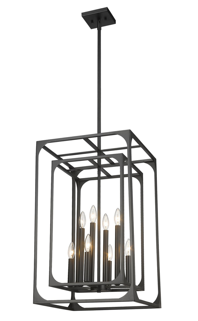 Z-Lite 3038-8MB Eight Light Chandelier, Matte Black