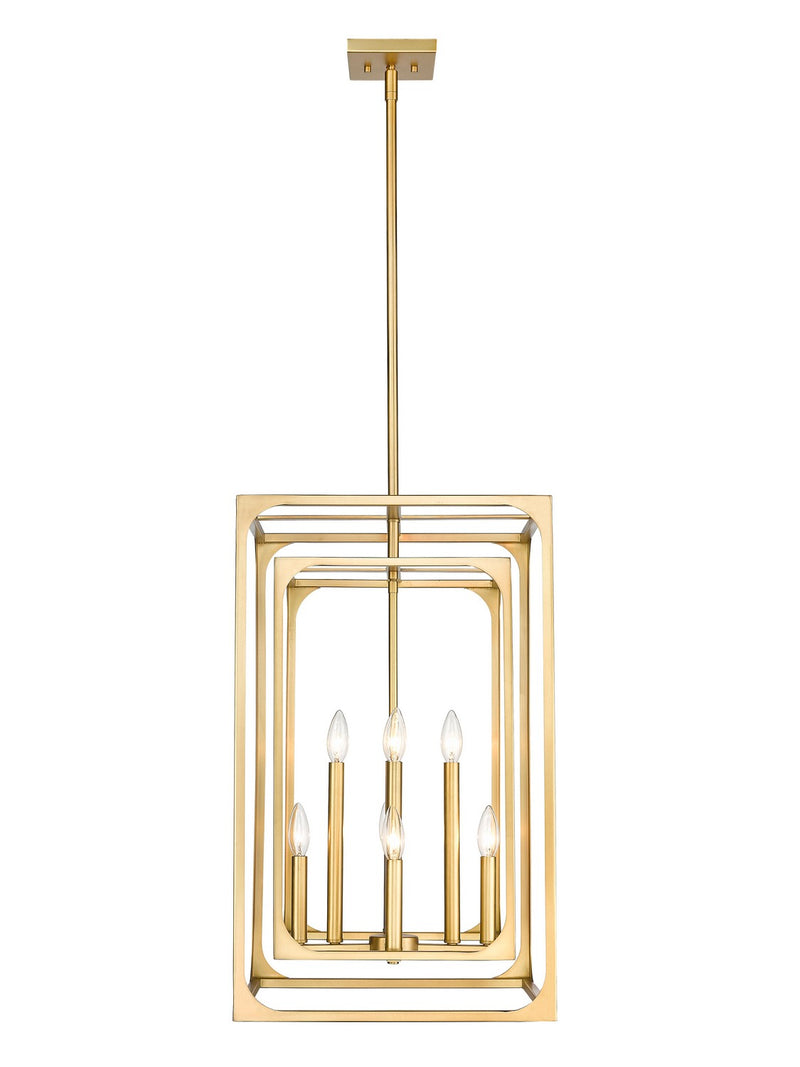 Z-Lite 3038-8RB Eight Light Chandelier, Rubbed Brass