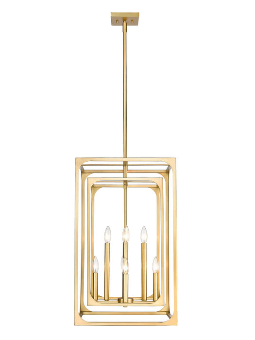 Z-Lite 3038-8RB Eight Light Chandelier, Rubbed Brass