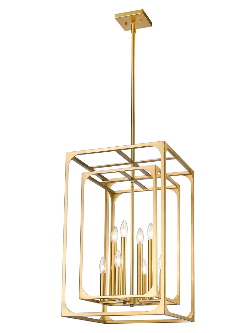 Z-Lite 3038-8RB Eight Light Chandelier, Rubbed Brass