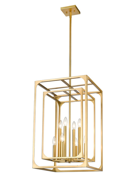 Z-Lite 3038-8RB Eight Light Chandelier, Rubbed Brass