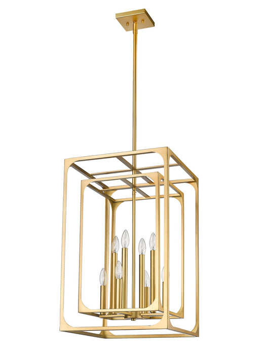 Z-Lite 3038-8RB Eight Light Chandelier, Rubbed Brass